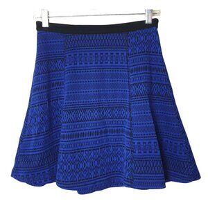 Sequin Hearts Juniors Mini Skirt 7 Blue Black Skater Geometric Y2K Rock Goth